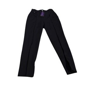 Ralph Lauren Purple Label Black Wool High Rise Dress Pants Size 4 NWT Pleated